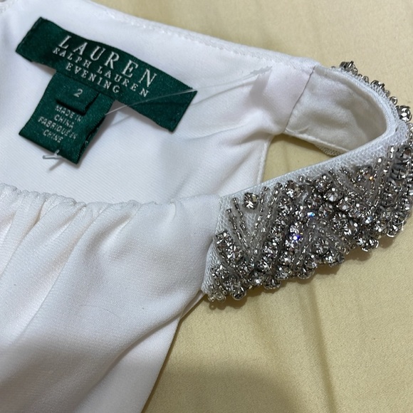 Ralph Lauren evening, beaded collar column, maxi dress with front slit - Picture 10 of 10